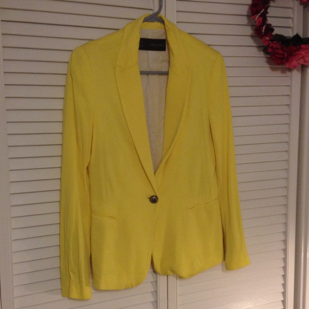Zara Neon Yellow Blazer